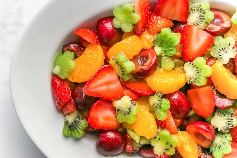 Easy Vegan Sweet Tart Salad in a serving platter.