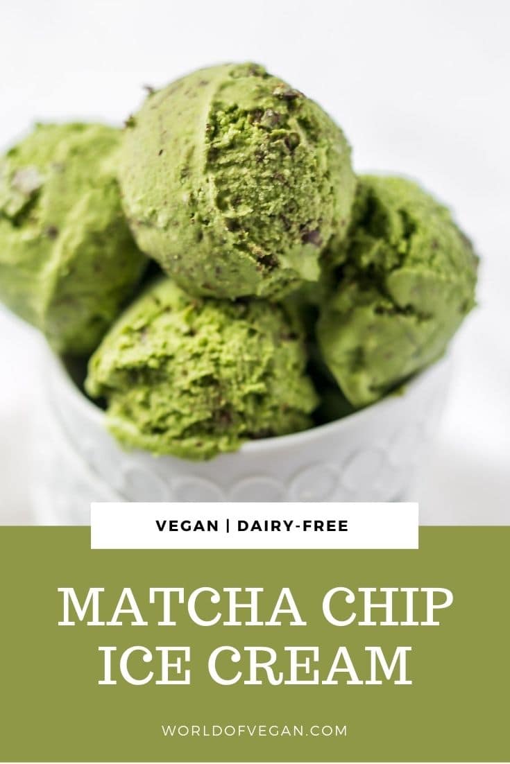 Dairy-Free Matcha Chocolate Chips Ice Cream