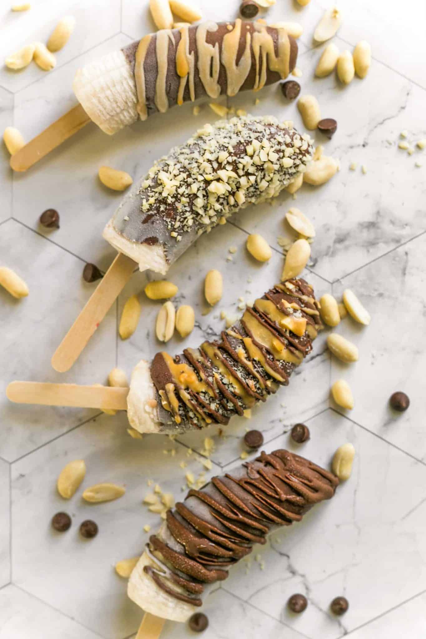 Chocolate Covered Frozen Banana Pops