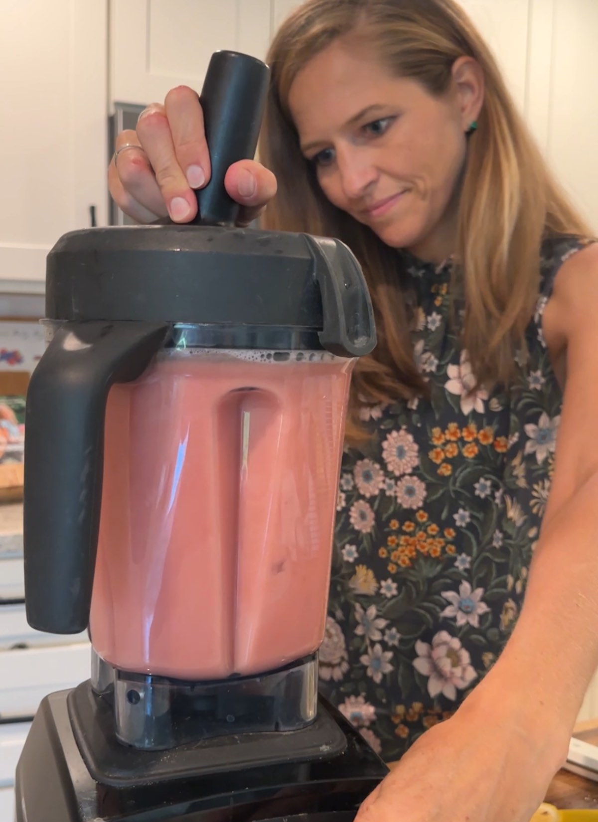 Michelle Cehn blending the Watermelon Cucumber drink. 