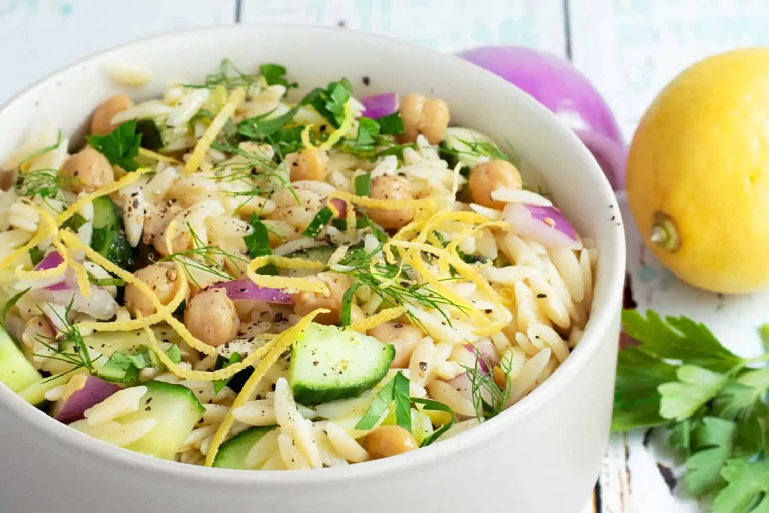 Herby Chickpea and Orzo Salad