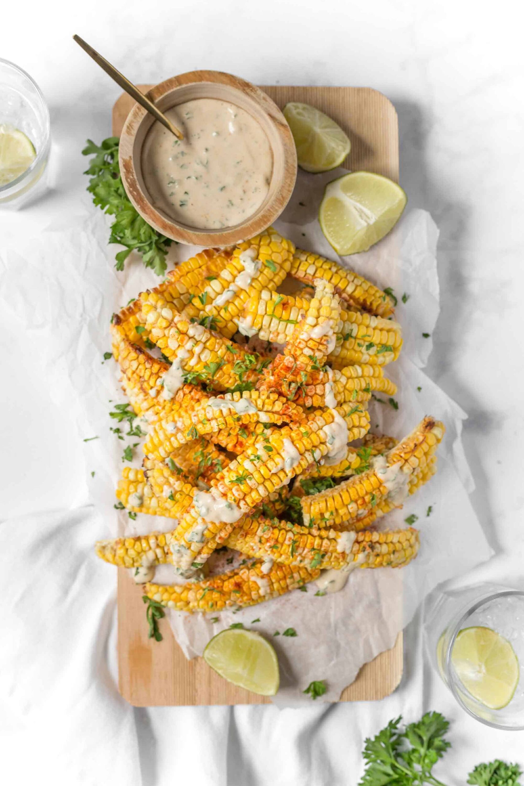 Chipotle Air Fryer Corn Ribs Vegan Food Photography