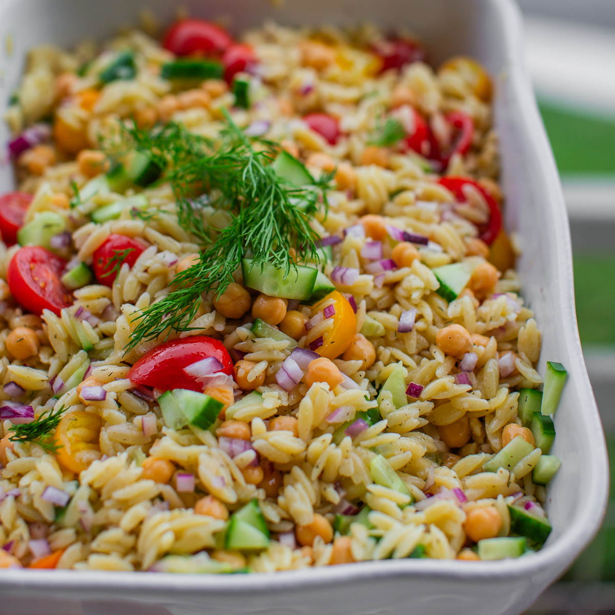 Chickpea Orzo Salad