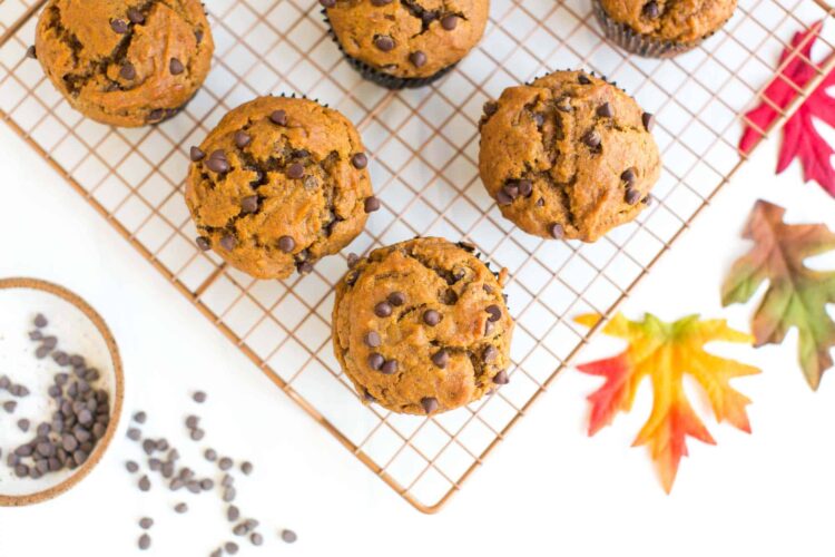 Vegan Pumpkin Muffins With Chocolate Chips