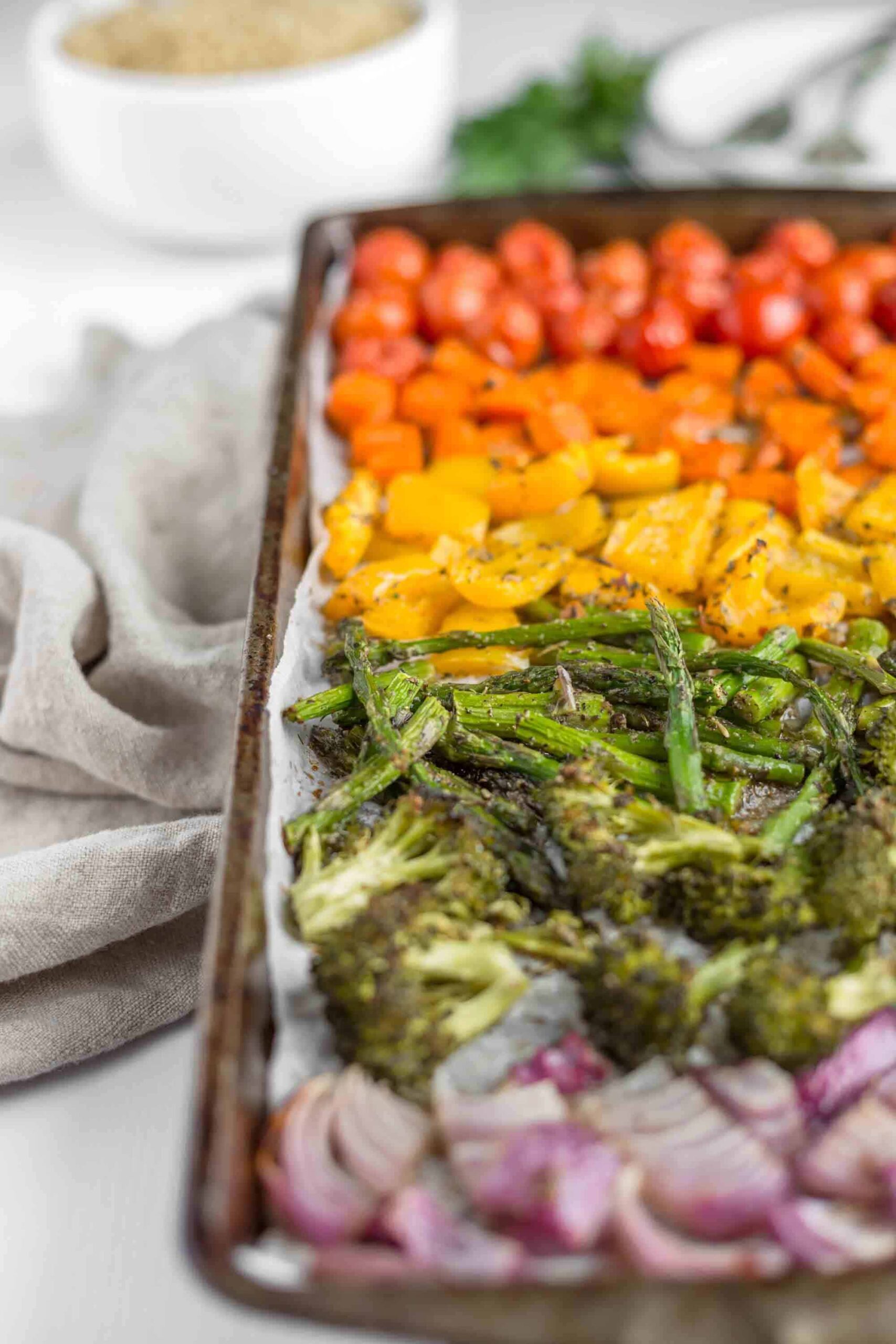 Rainbow Roasted Vegetables One Pan Vegan Recipe