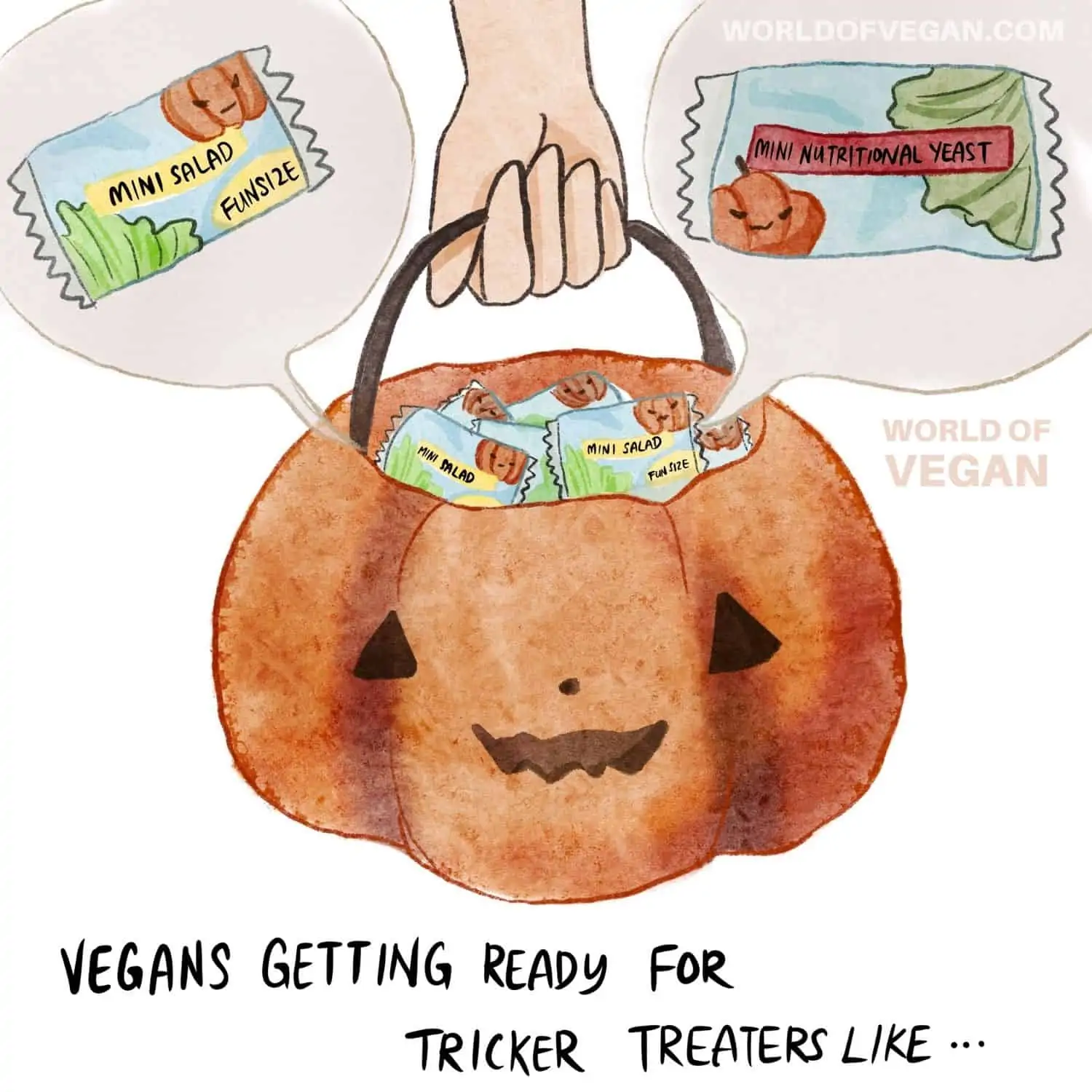 Vegan Halloween Art Comic Humor Illustration Pig Ghost Witch