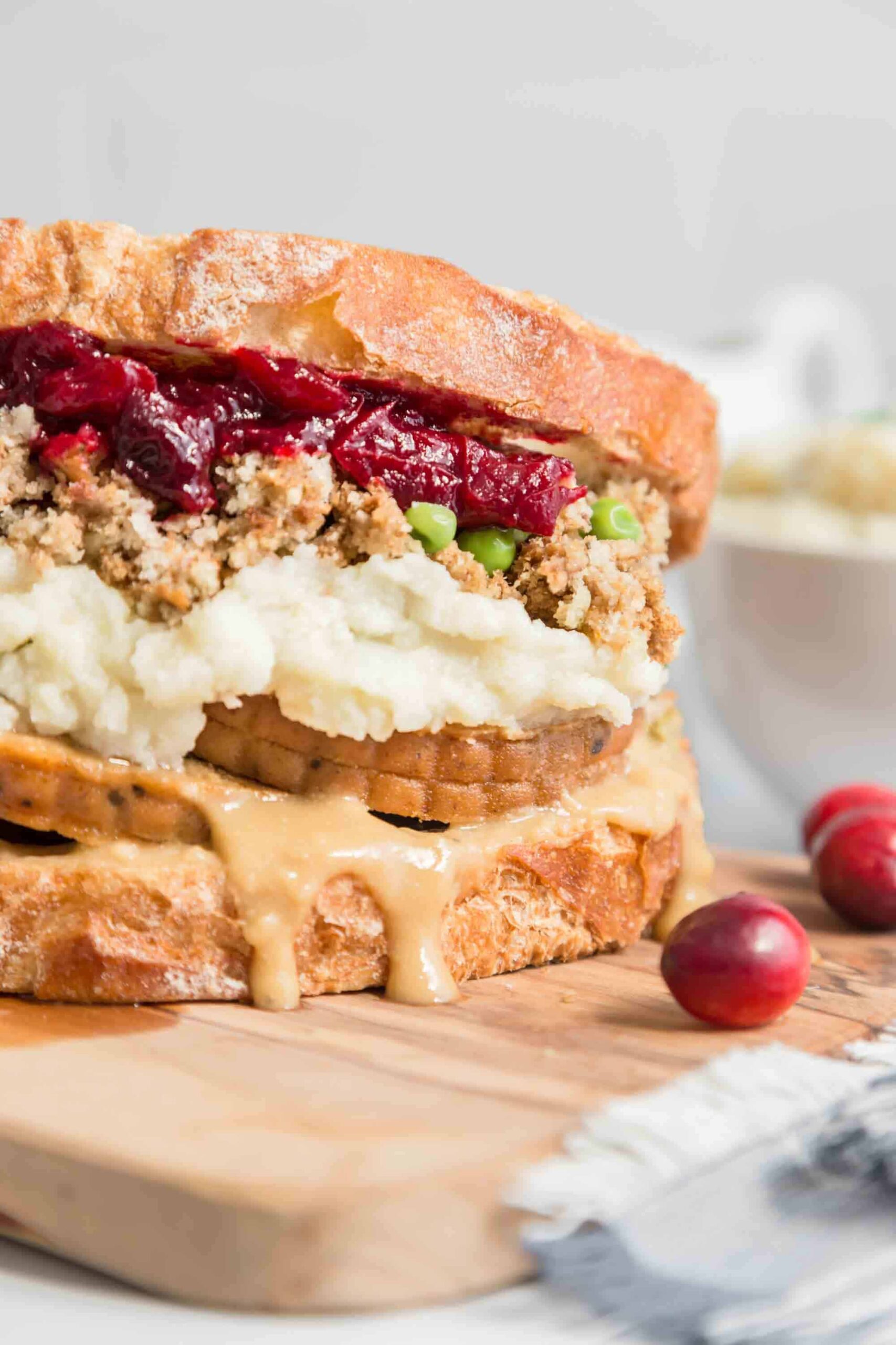 Vegan Thanksgiving Sandwich from Leftovers Recipe