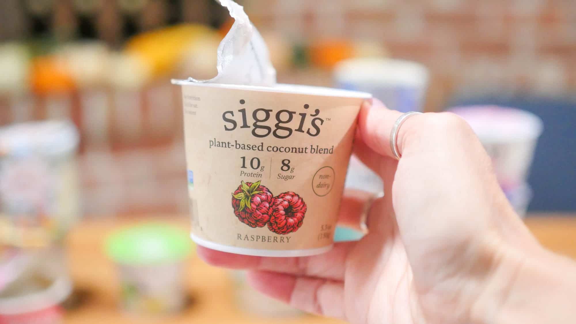 Siggi's Plant-Based Raspberry Yogurt.