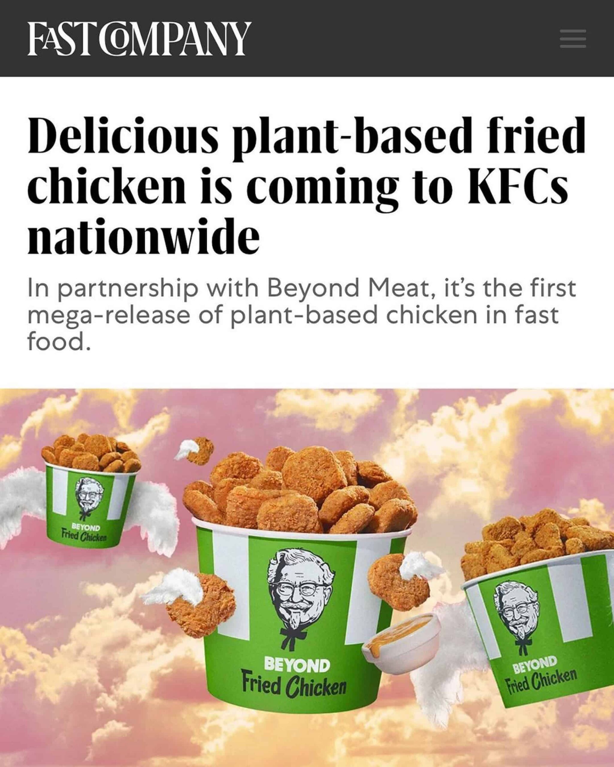 Beyond Fried Chicken KFC Launches New Vegan Chicken Wings