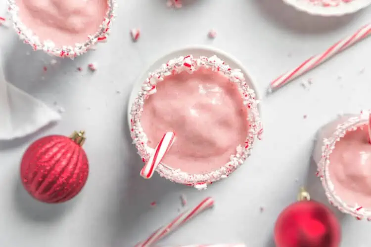Vegan Candy Cane Smoothie With Peppermint