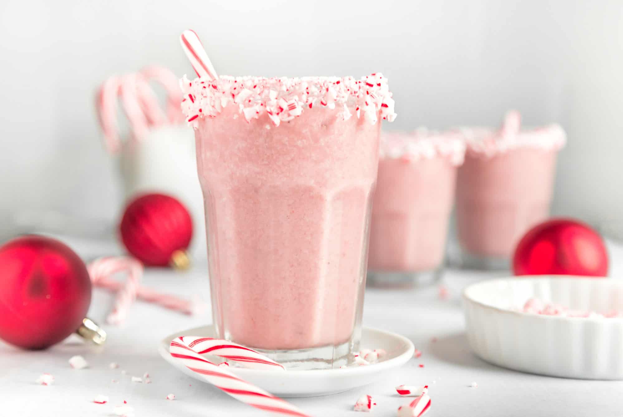 Festive Christmas Smoothie Recipe with Candy Canes and Dragonfruit