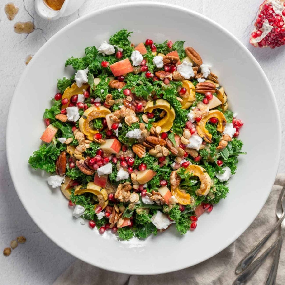 A colorful delicata squash harvest salad.