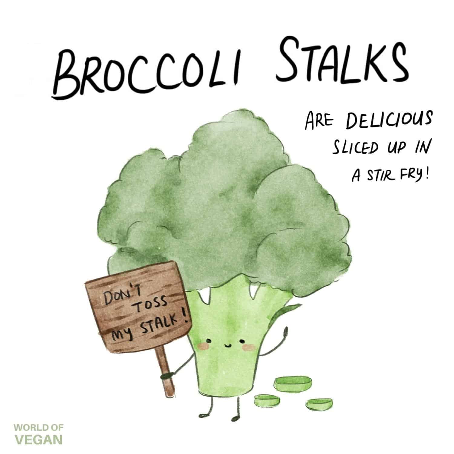 Dont throw away broccoli stalks world of vegan art
