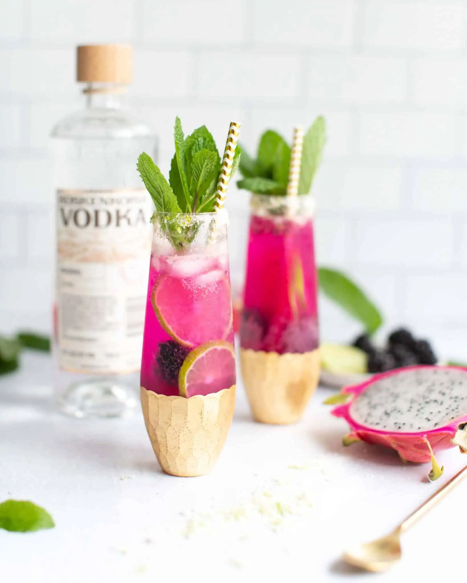 Fun Pink Cocktail for Holiday Parties or New Years