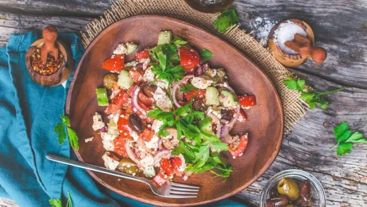 Vegan Greek Salad with Tofu Feta