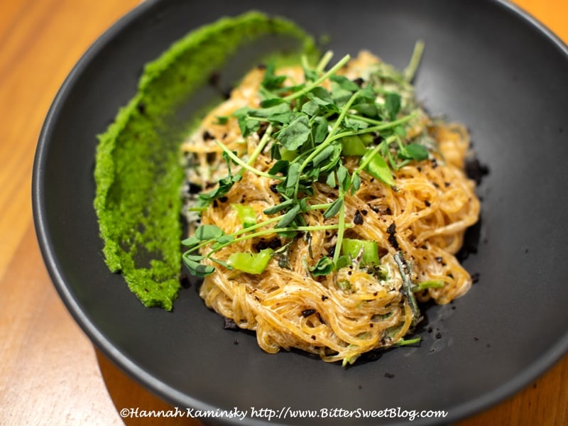 creamy vegan kelp noodle dish from althea raw restaurant in chicago