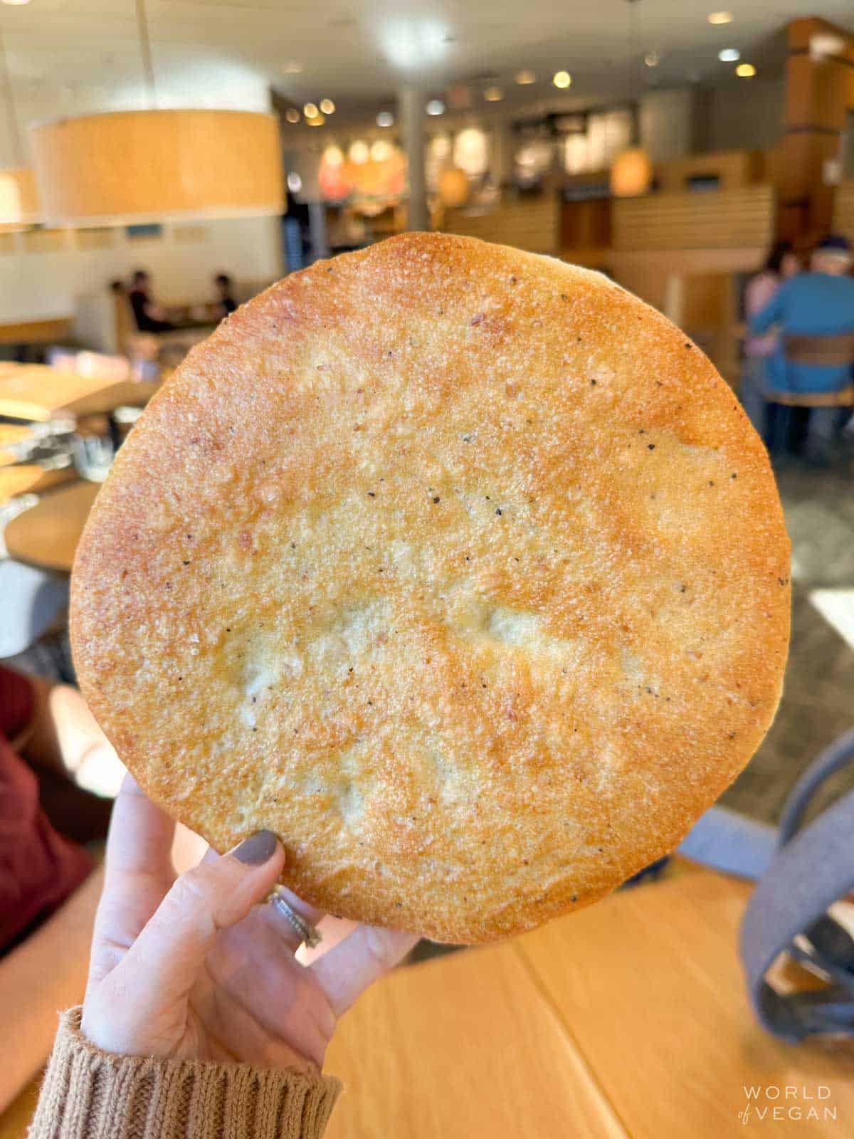 round black pepper focaccia from Panera Bread