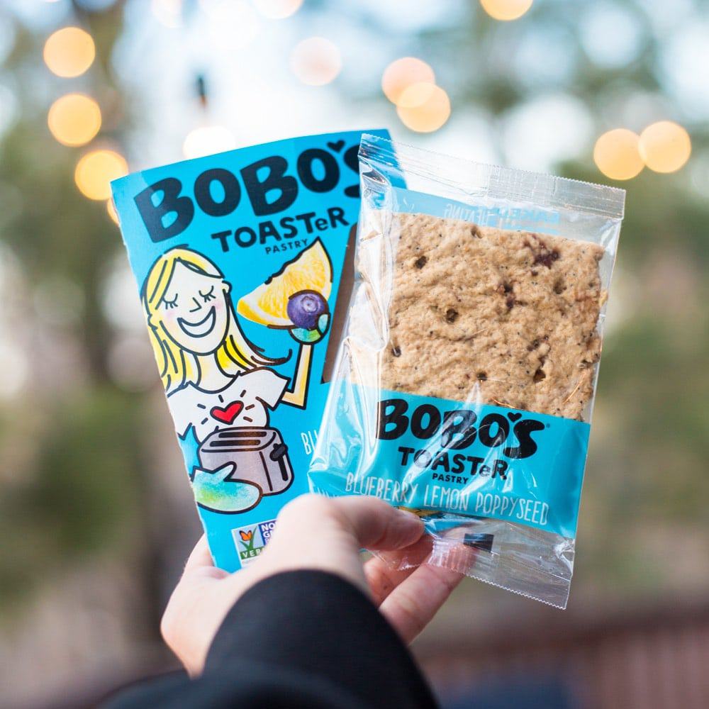Bobos healthy vegan toaster pastries blueberry flavor