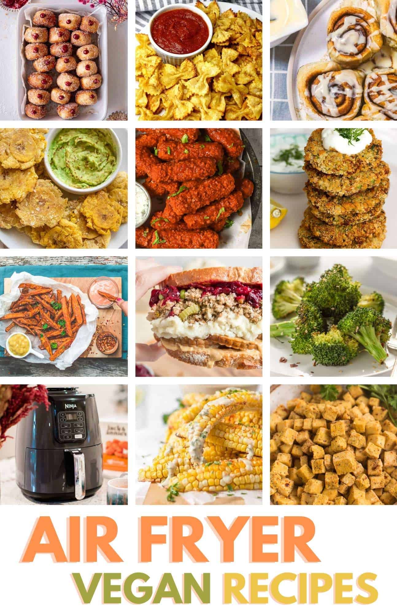 Vegan Air Fryer Recipes Photo Collage