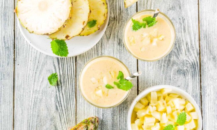 Creamy Pineapple Banana Smoothie {Dairy-Free & Vegan}