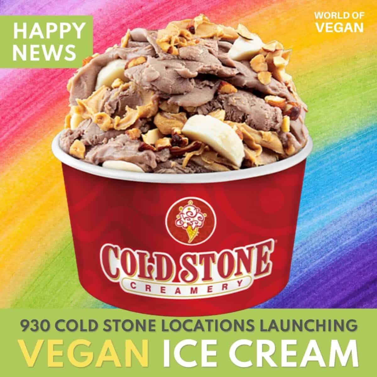 Cold Stone launches silk vegan ice cream nationwide news graphic.