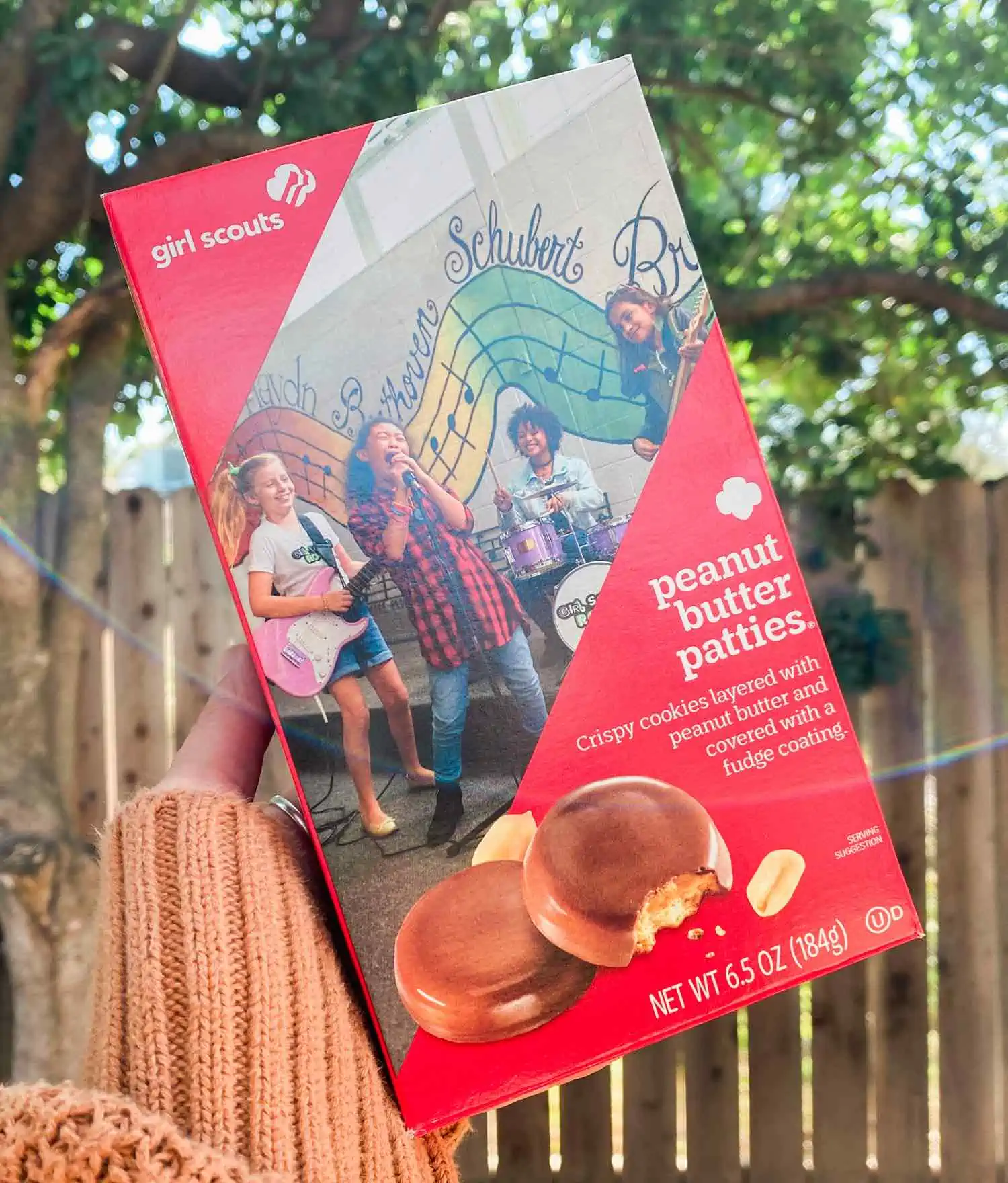 Package of peanut butter patties vegan girl scout cookies 2022