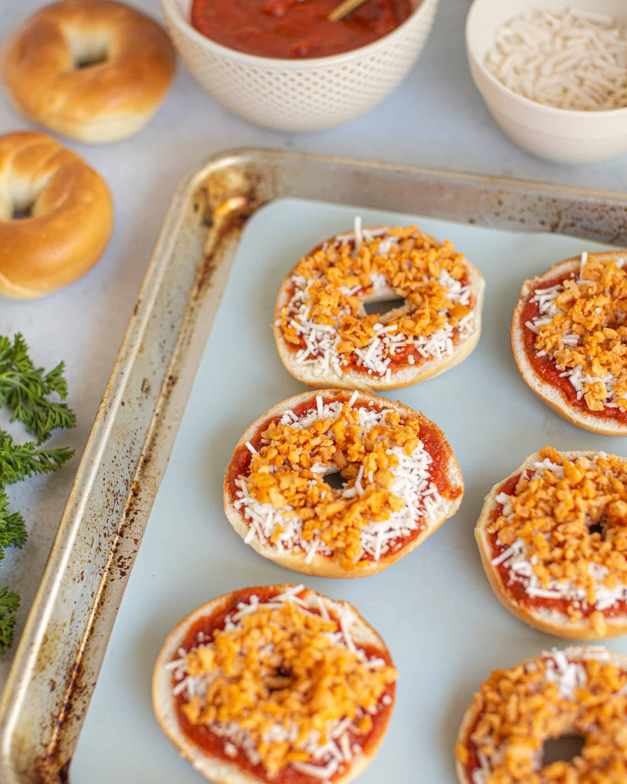 Vegan Bagel Bites Mini Pizza Bagels