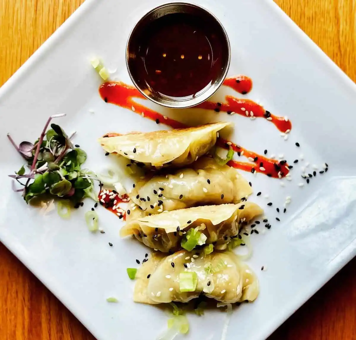 Vegan gyozas from Laughing Seed Café in Asheville.