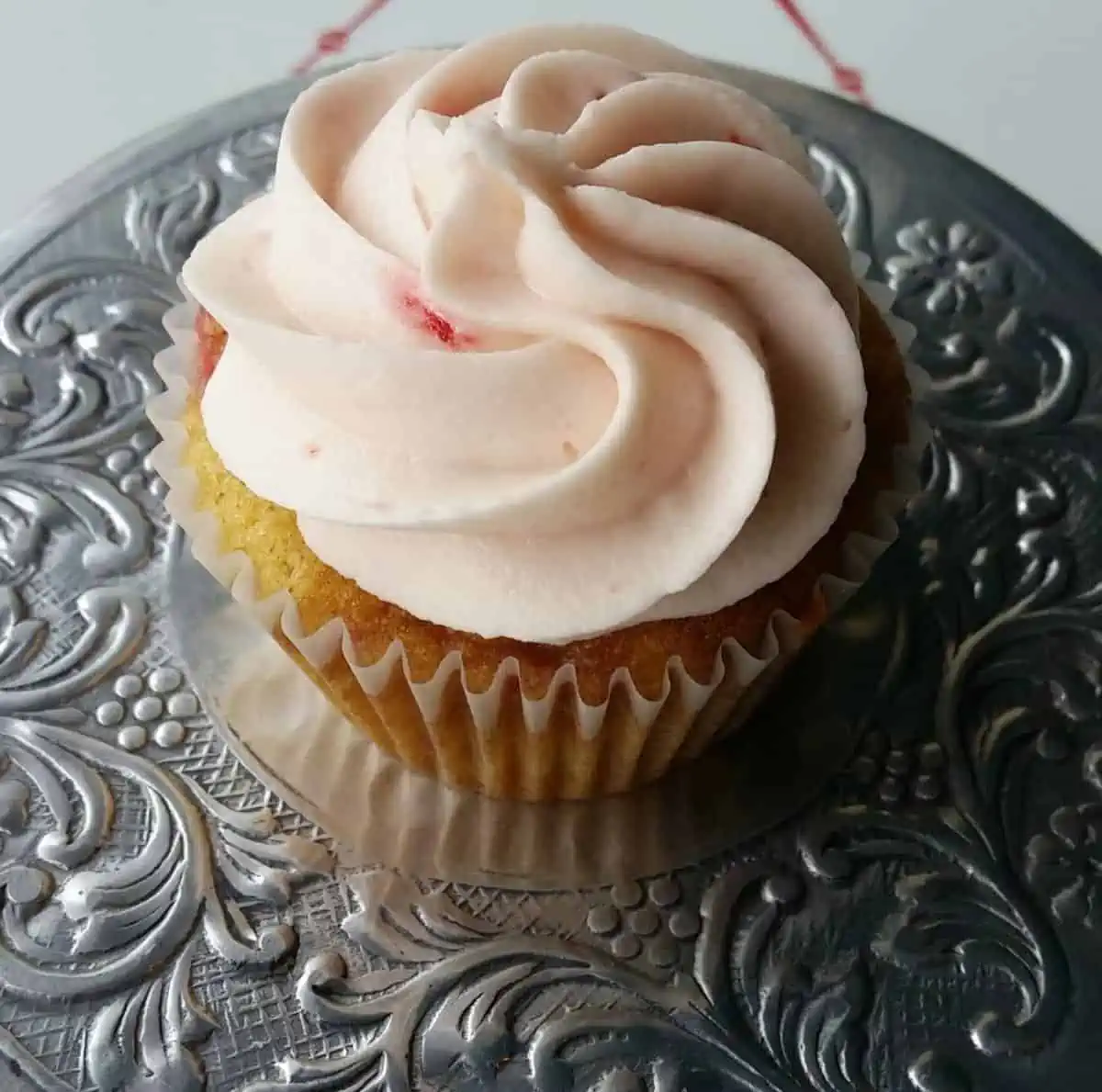 A vegan strawberry cupcake from Short Street Cakes in Asheville.
