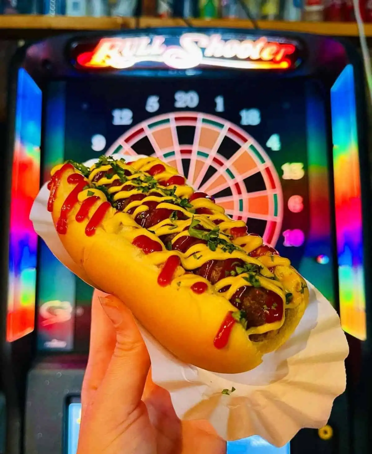 A vegan hot dog from The Vegan Hot Dog Cart.