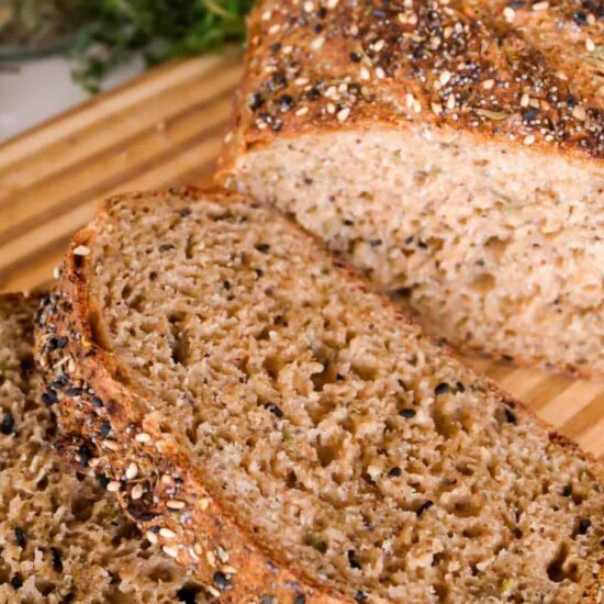 homemade spelt bread with seeds