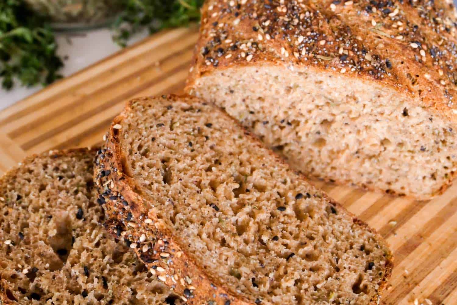 homemade spelt bread with seeds
