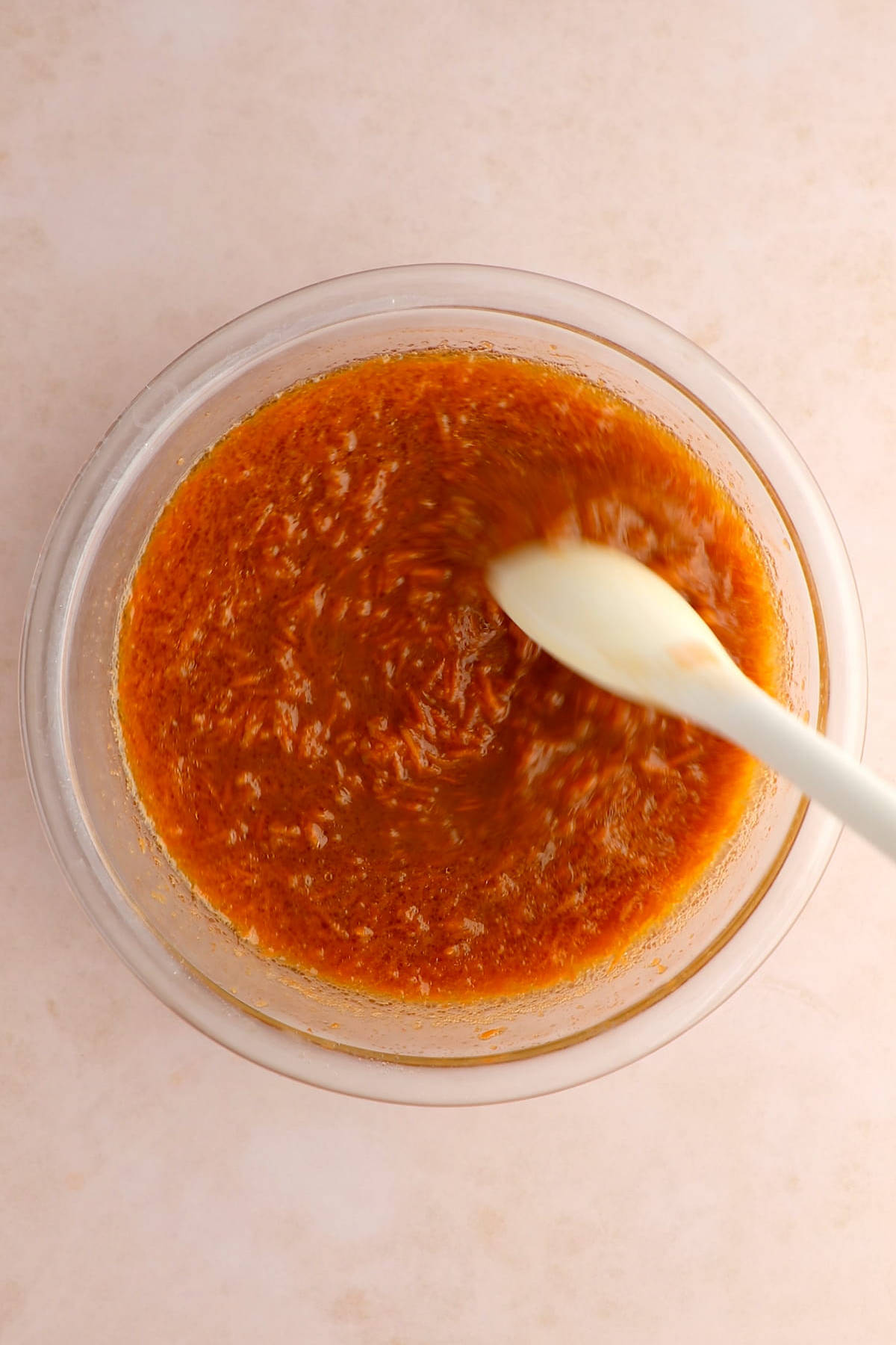 Wet ingredients for vegan carrot cake.