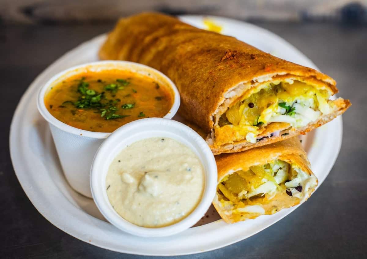 Masala Dosa with coconut chutney from Art of Dosa in Chicago.