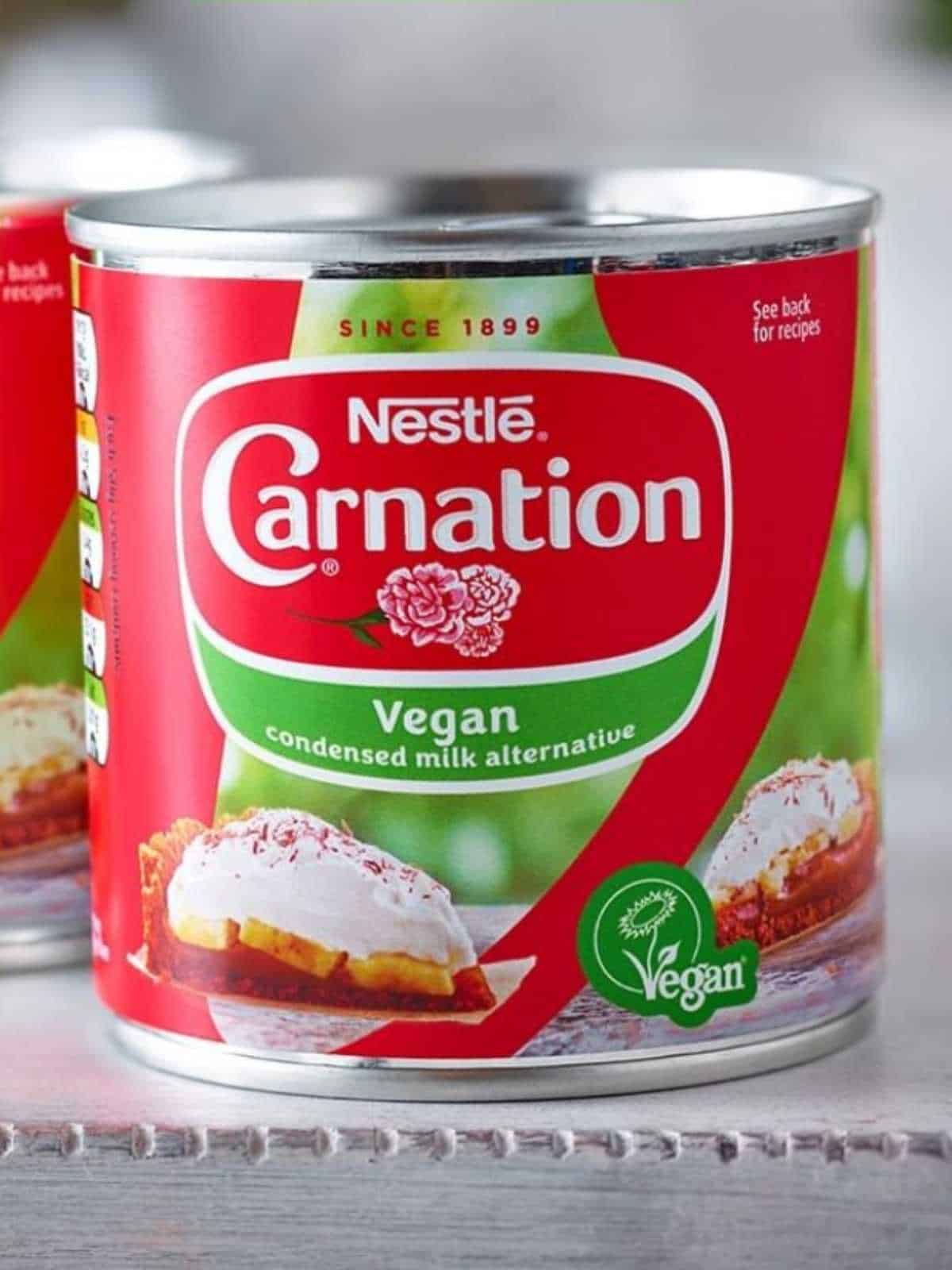 Can of Nestle Carnation Vegan Condensed Milk.