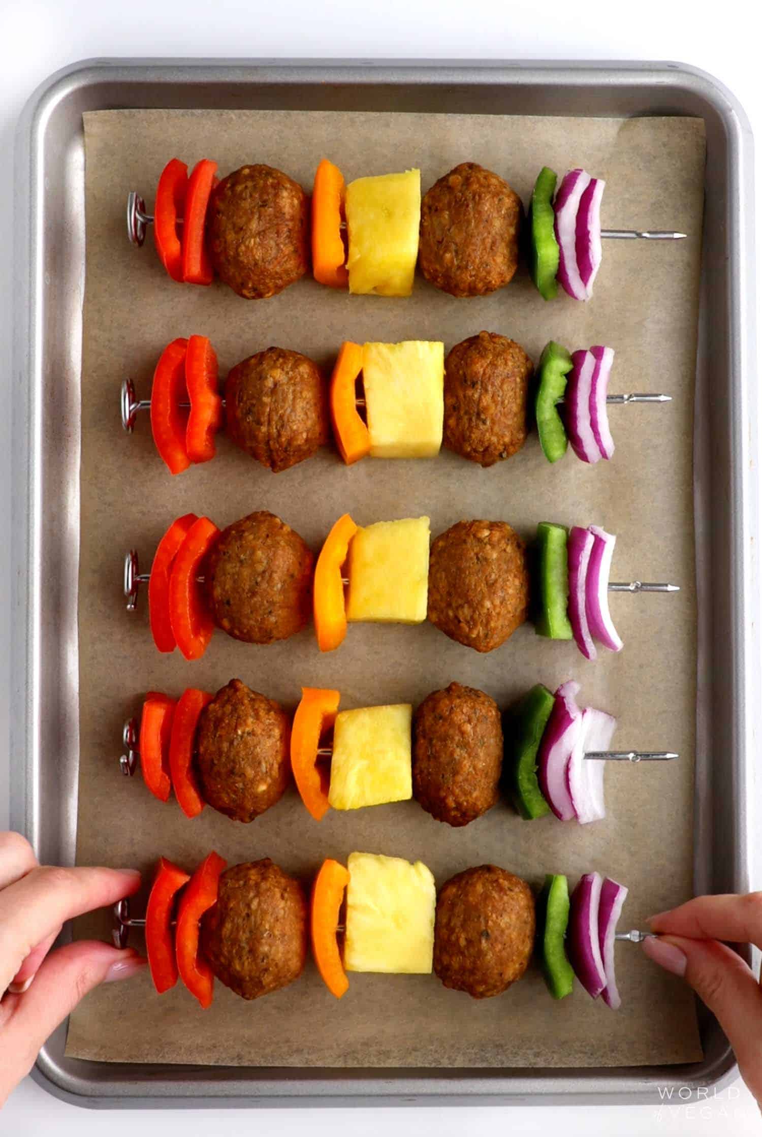 how to assemble rainbow kabab skewers