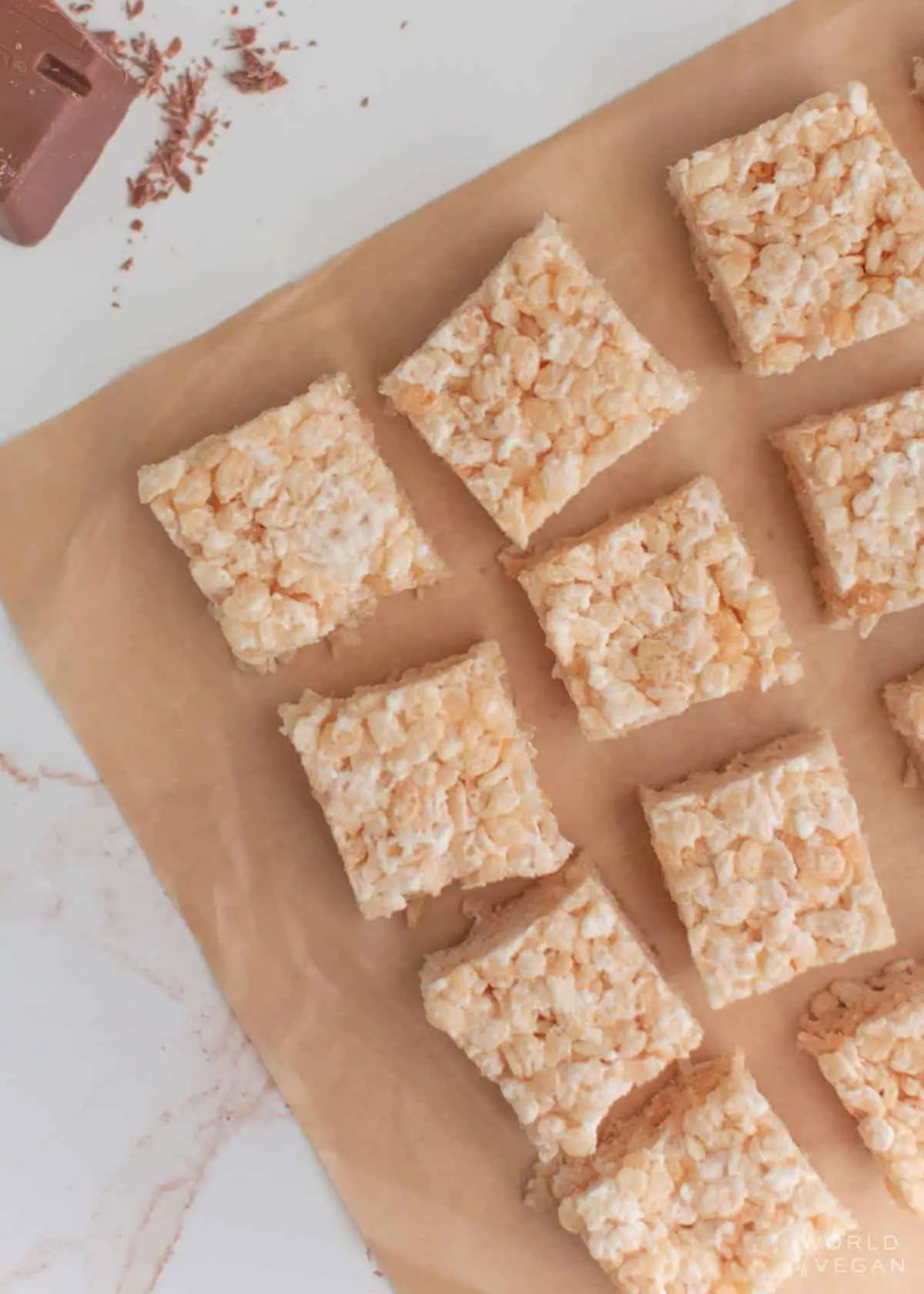 cut rice krispies treats square shape