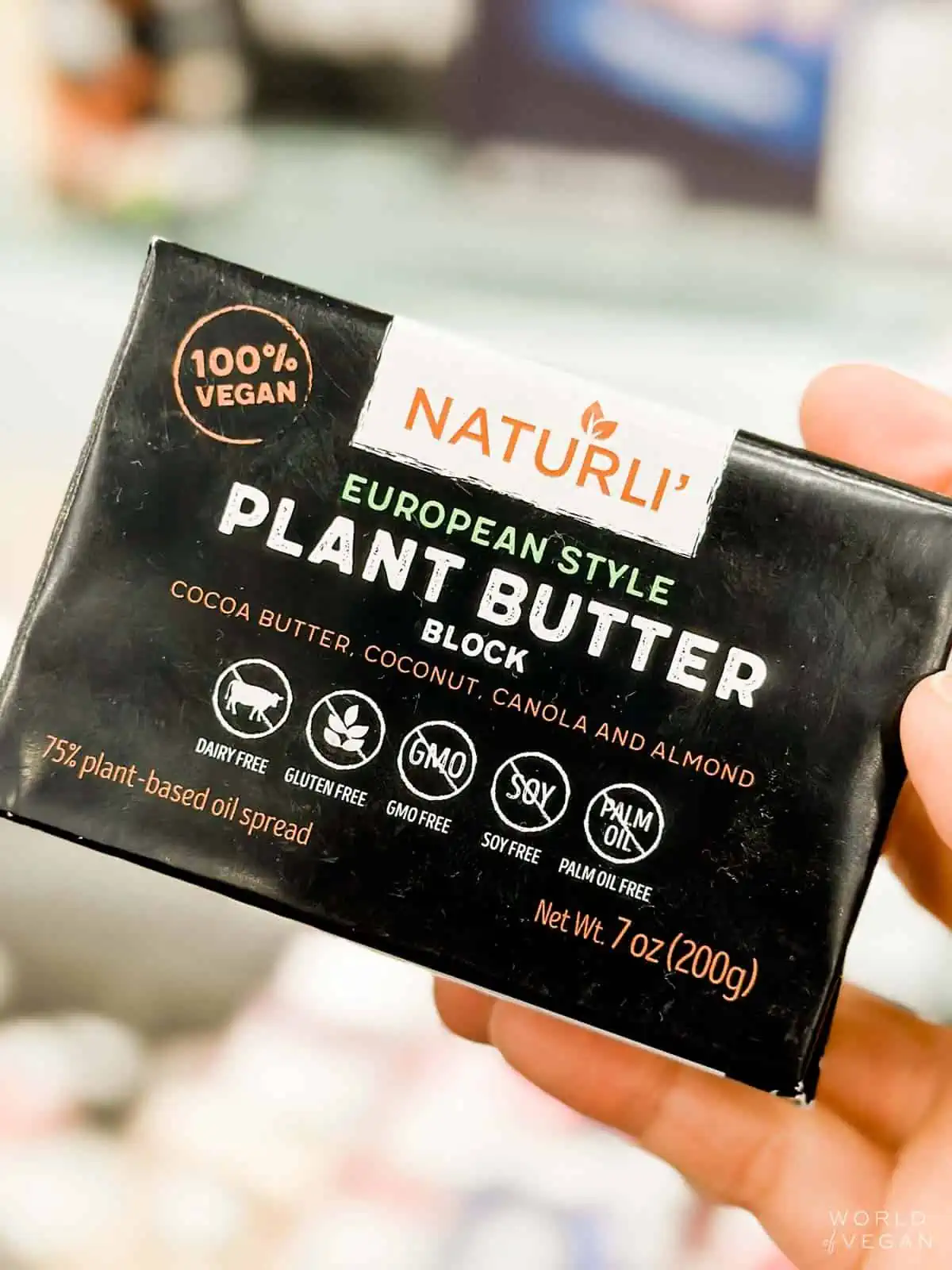 A block of Naturli' vegan butter.