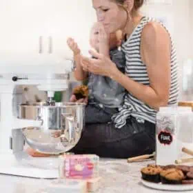 michelle cehn with white kitchen aid stand mixer holiday baking