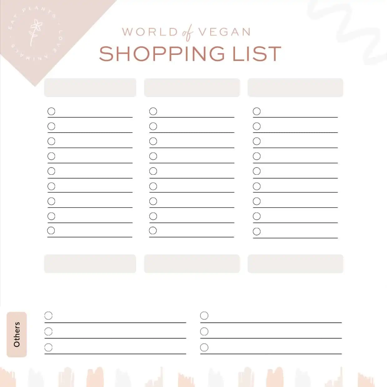 world of vegan shopping list preview