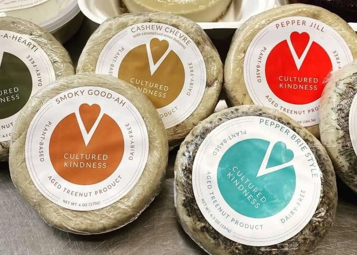 A selection of vegan cheeses from Cultured Kindness in Portland.
