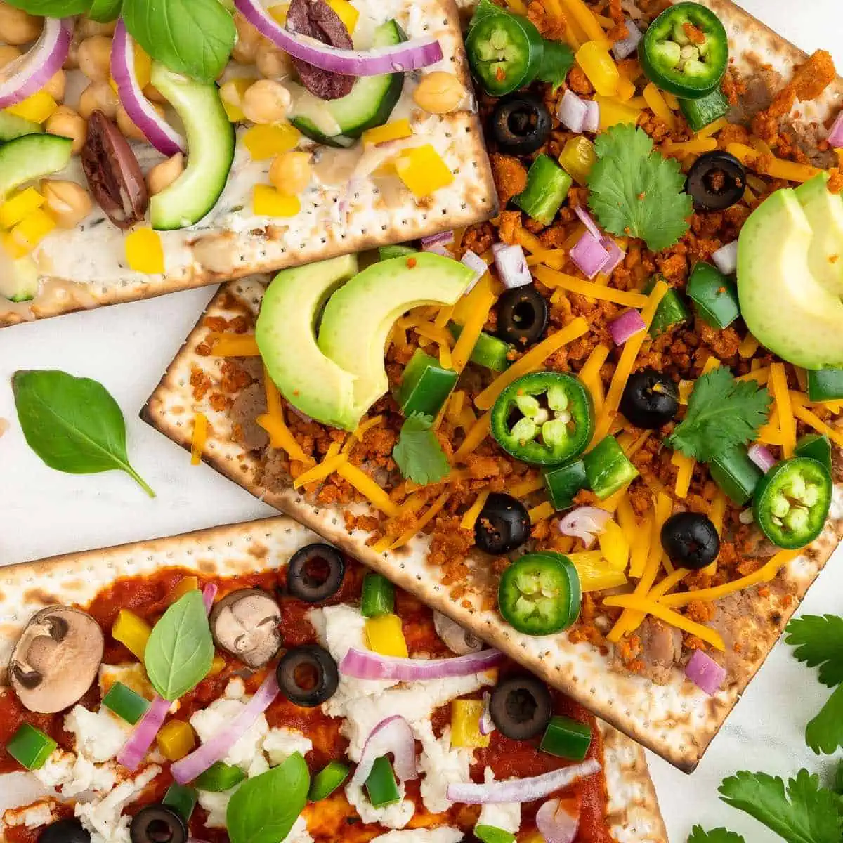 Vegan Matzah Pizza + 10 Topping Ideas!