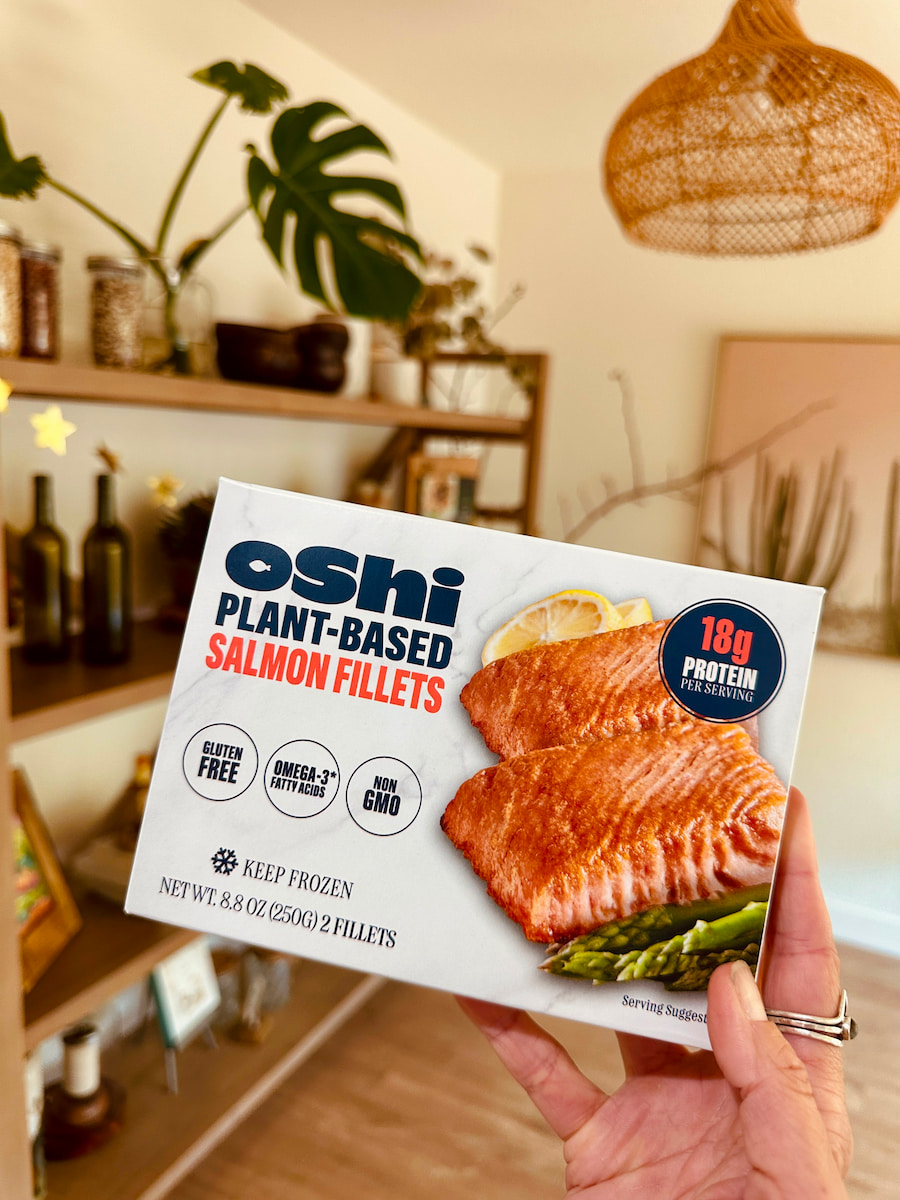 vegan salmon fillets oshi brand