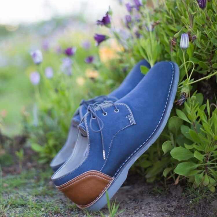 A pair of vegan, leather-free shoes.