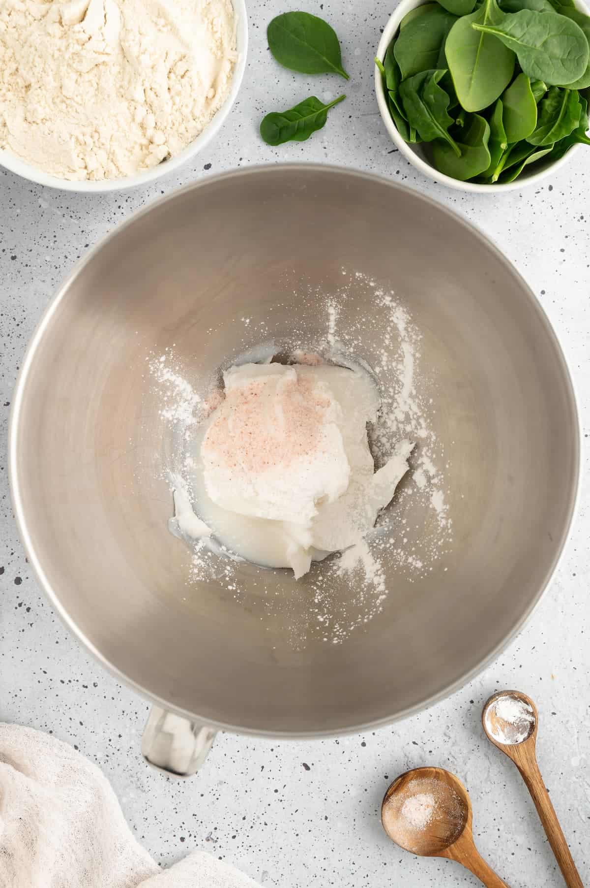 Dough ingredients for vegan tamales.