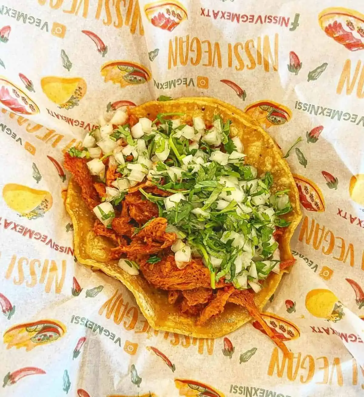 A vegan taco at Nissi Vegan Mexican Cuisine.