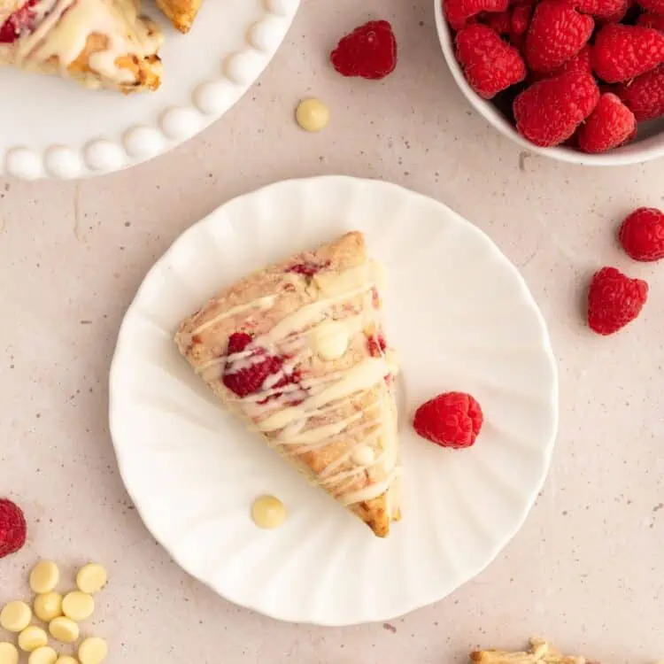 Vegan Scones with Raspberry and White Chocolate