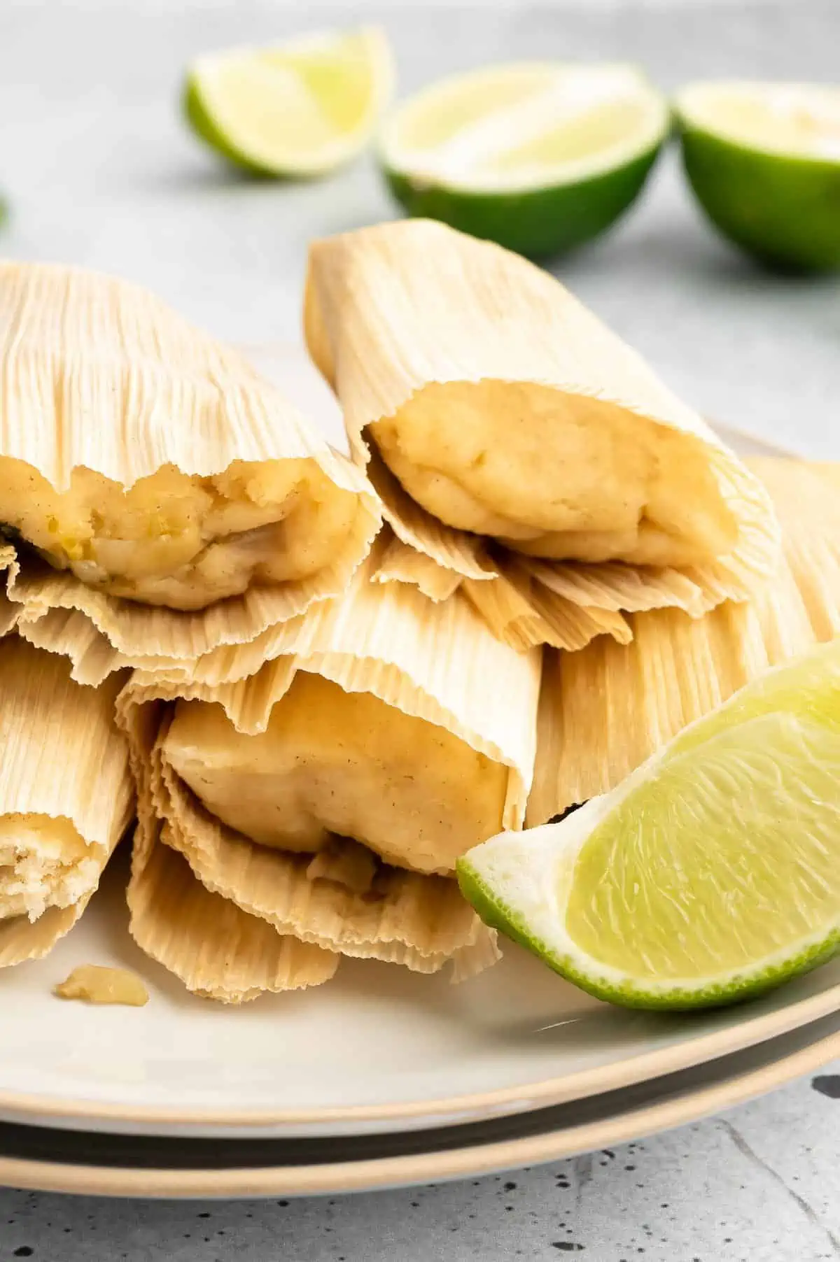 Vegan tamales, steamed and ready to eat.