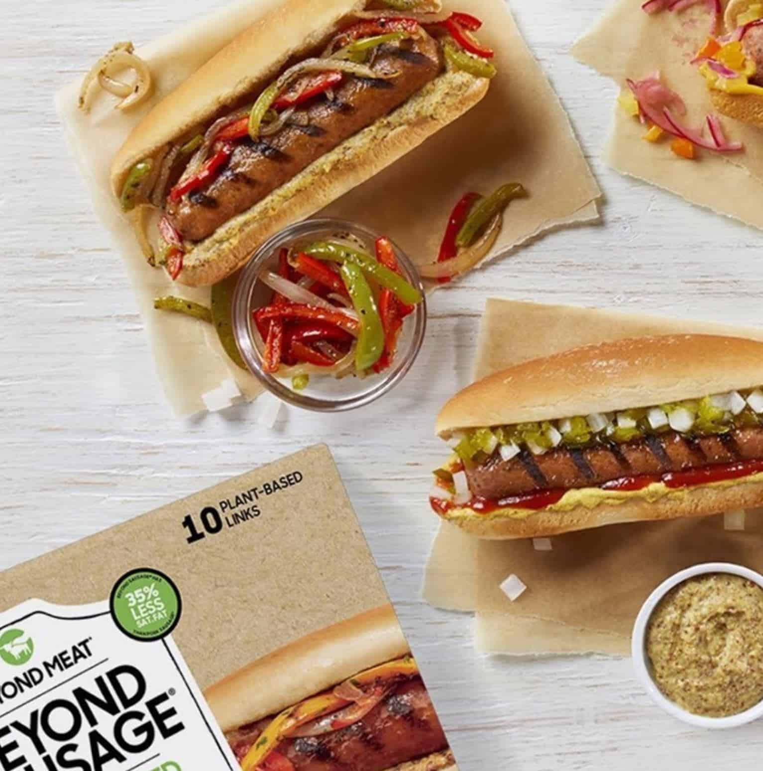 Beyond Sausage brand vegan sausage.