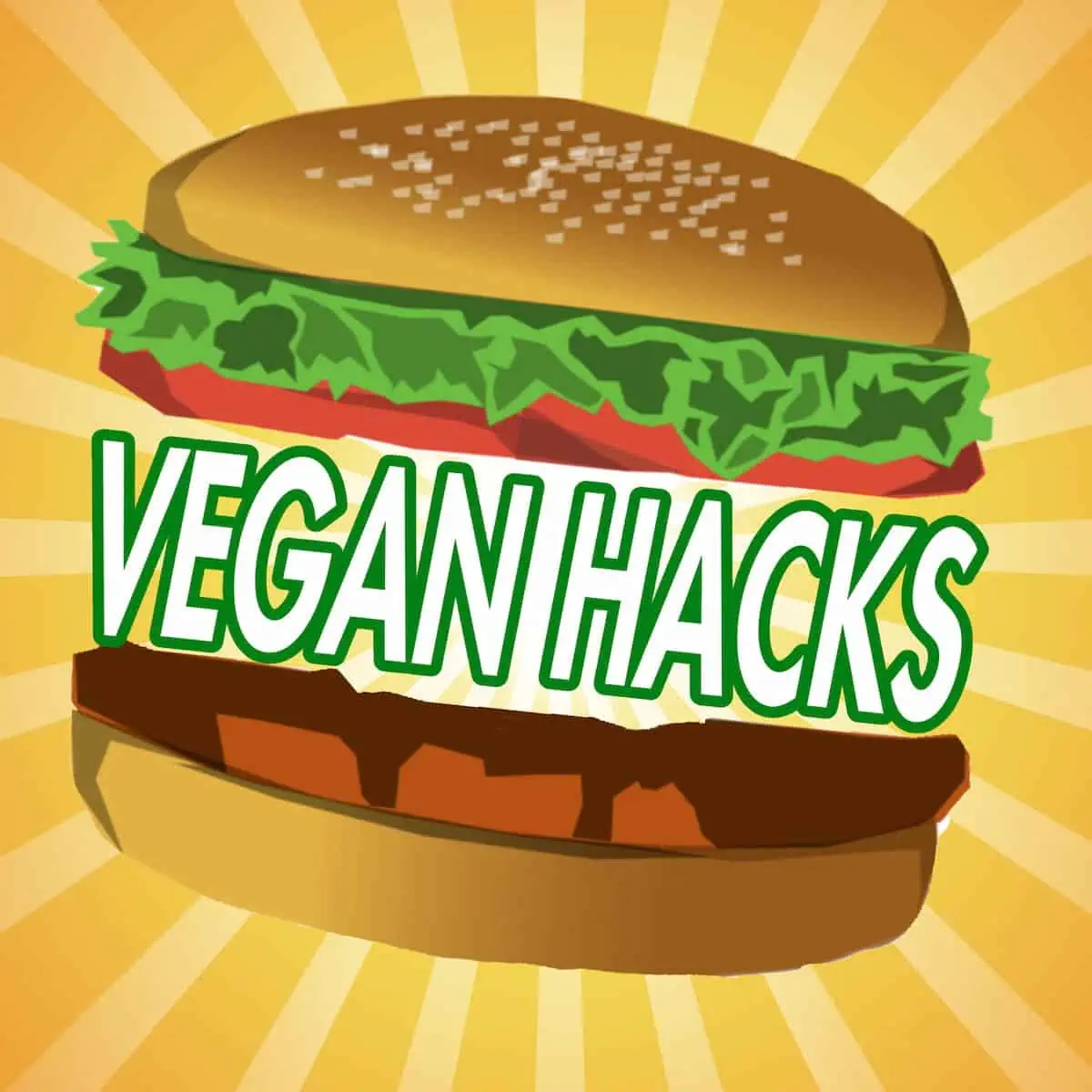 Vegan Hacks podcast cover art.